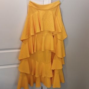 "Beyonce" tiered yellow skirt